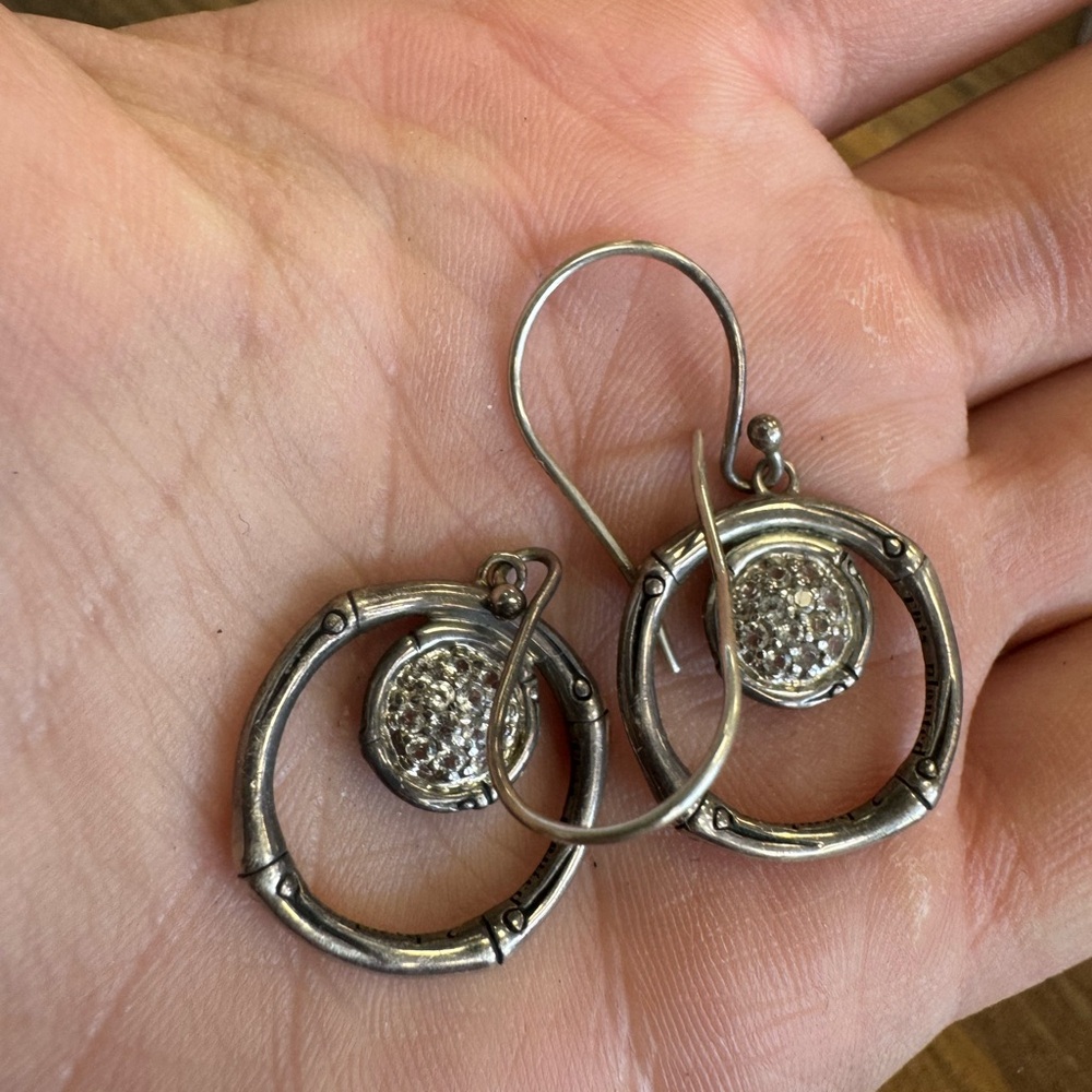 John Hardy Bamboo Sterling Silver Earrings 5.9g - Picture 4 of 9